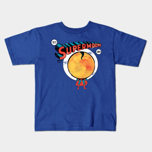 Supermoon Kids T-Shirt by mainial